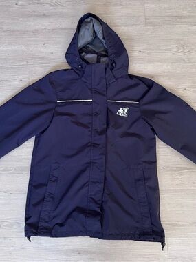 Lands' End Women's Squall Rain Jacket Size S (6-8) Dark Navy Blue Hooded Shell